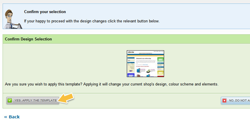 Apply the template button
