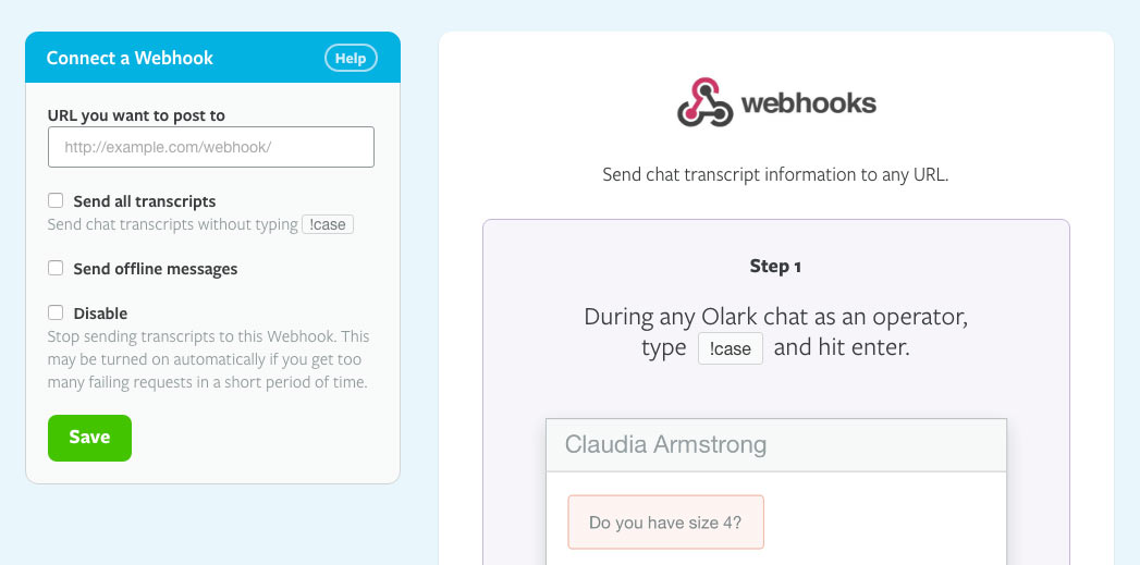 webhook url field