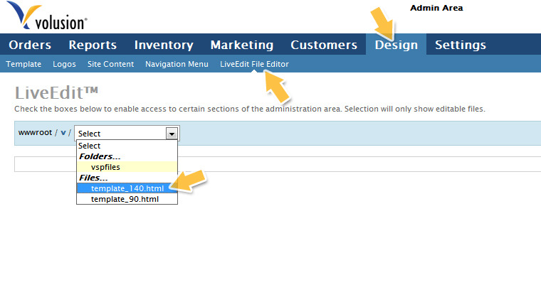 Volusion Screen View 2