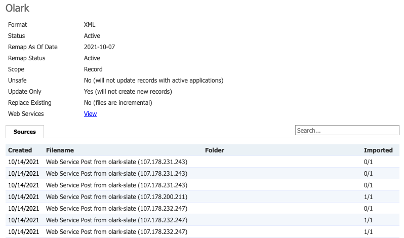 Test data for import