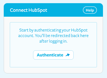 Connect hubspot modal