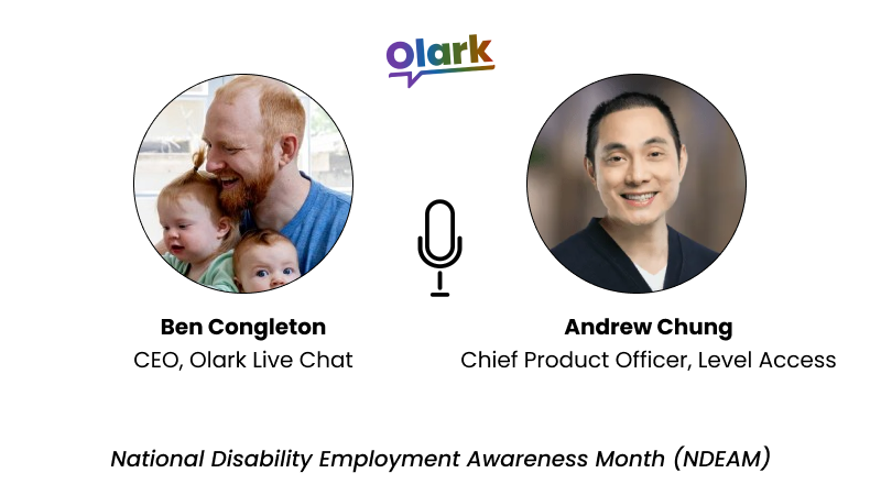 Video thumnail shows headshots of Ben Congleton, Olark CEO and Johnathan Thurston, Infinite Access CEO. 