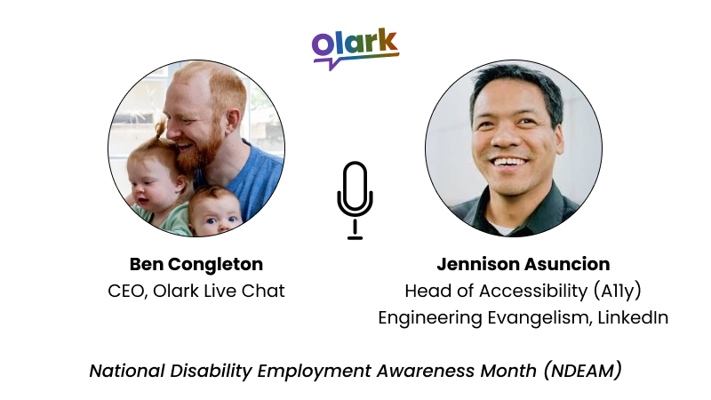 Video thumnail shows headshots of Ben Congleton, Olark CEO and Johnathan Thurston, Infinite Access CEO. 