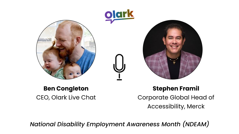 Video thumnail shows headshots of Ben Congleton, Olark CEO and Johnathan Thurston, Infinite Access CEO. 