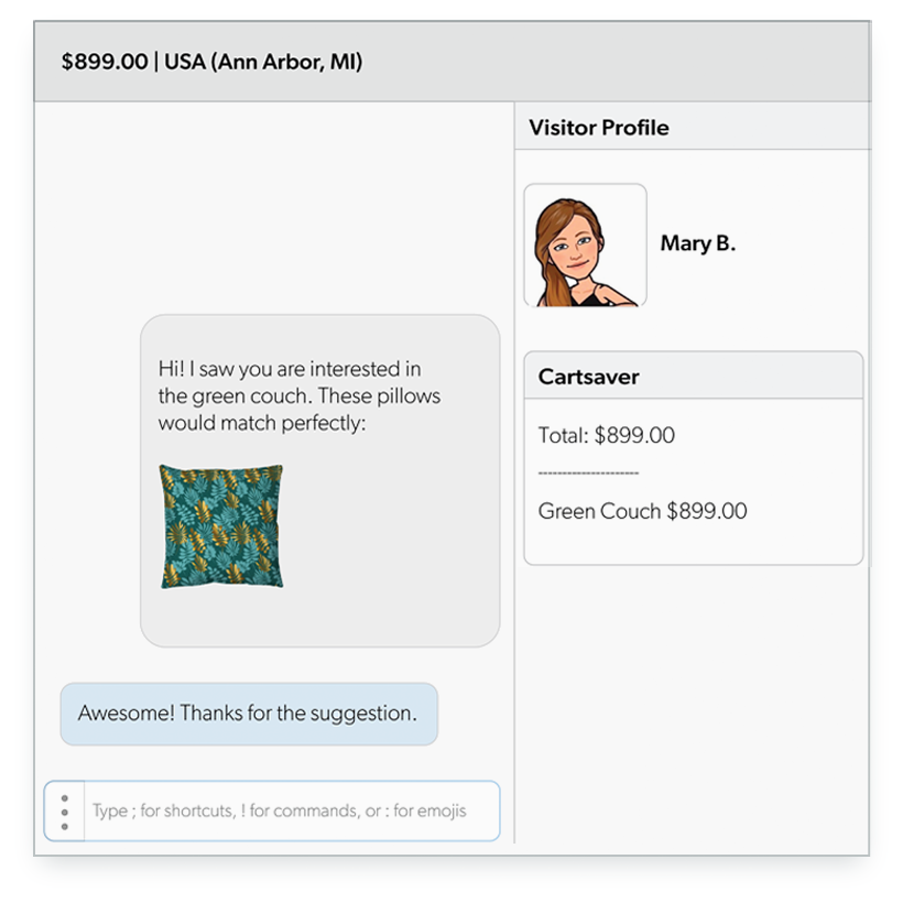 illustration of how the integration works, step two
